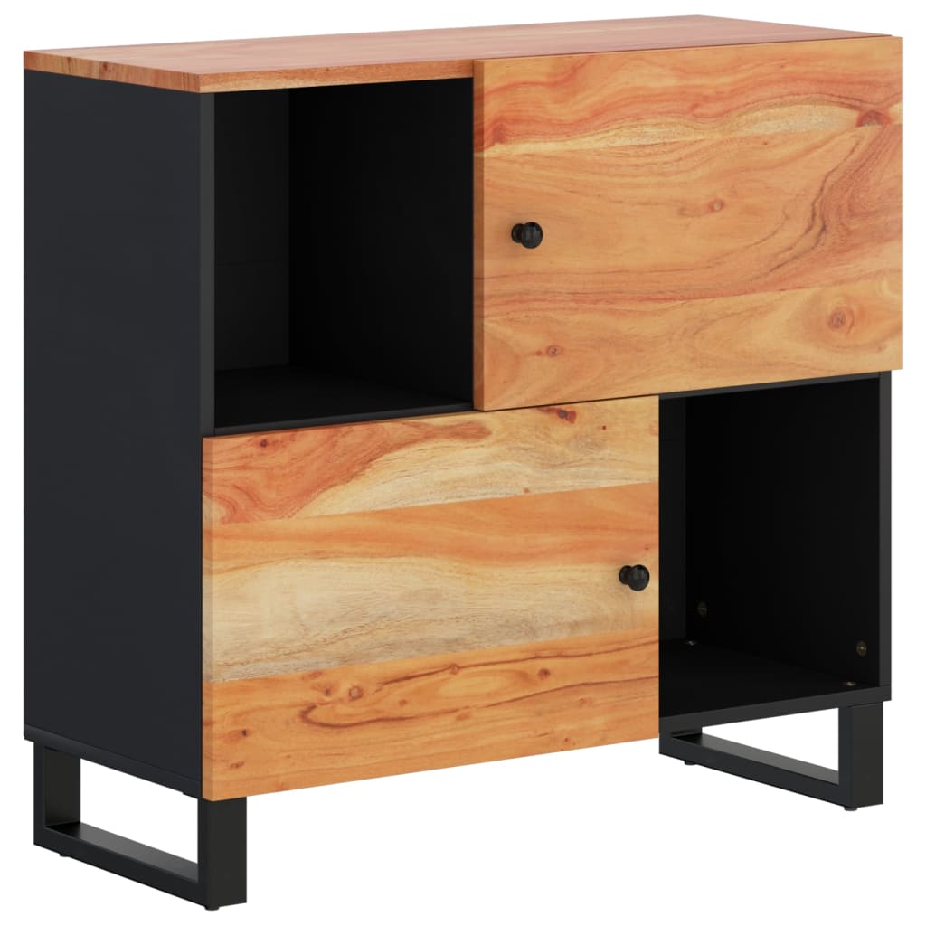 Buffet avec 2 portes 80x33x75 cm bois massif d'acacia - XIOS