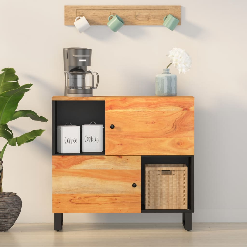 Buffet avec 2 portes 80x33x75 cm bois massif d'acacia - XIOS