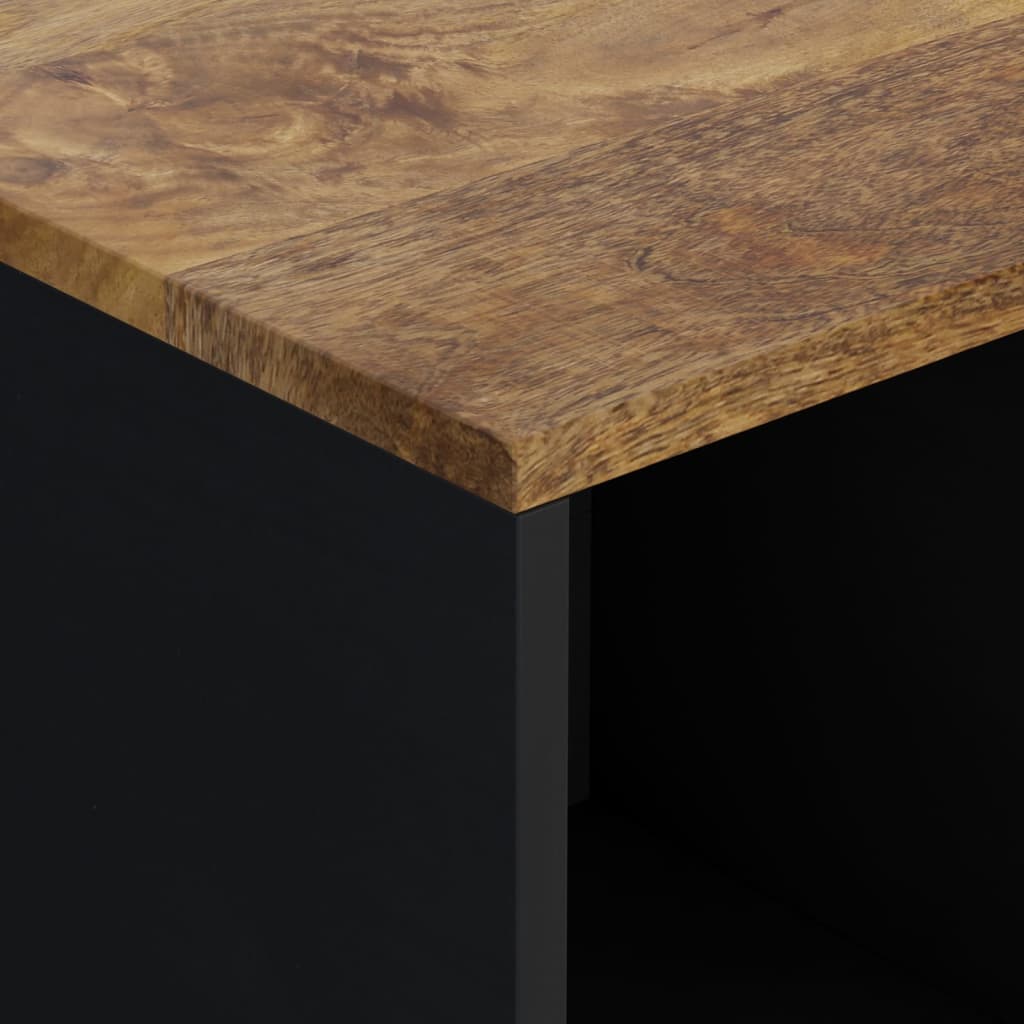 Buffet avec 2 portes 80x33x75 cm bois massif de manguier - XIOS