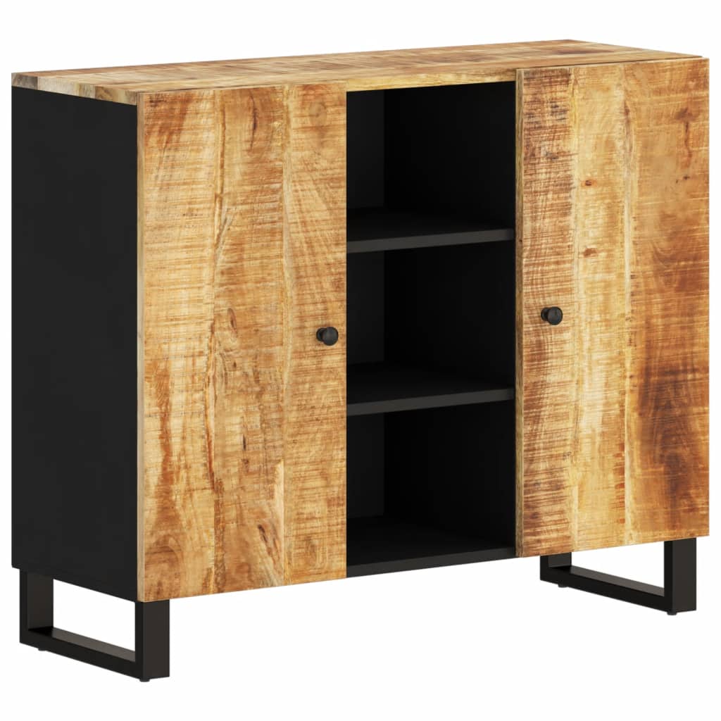 Buffet avec 2 portes 90x33x75 cm bois massif de manguier - XIOS