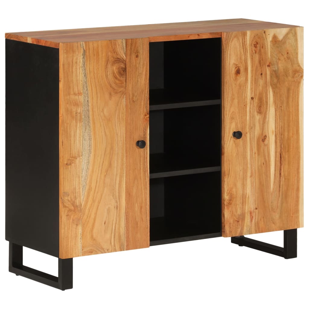 Buffet avec 2 portes 90x33x75 cm bois massif d'acacia - XIOS