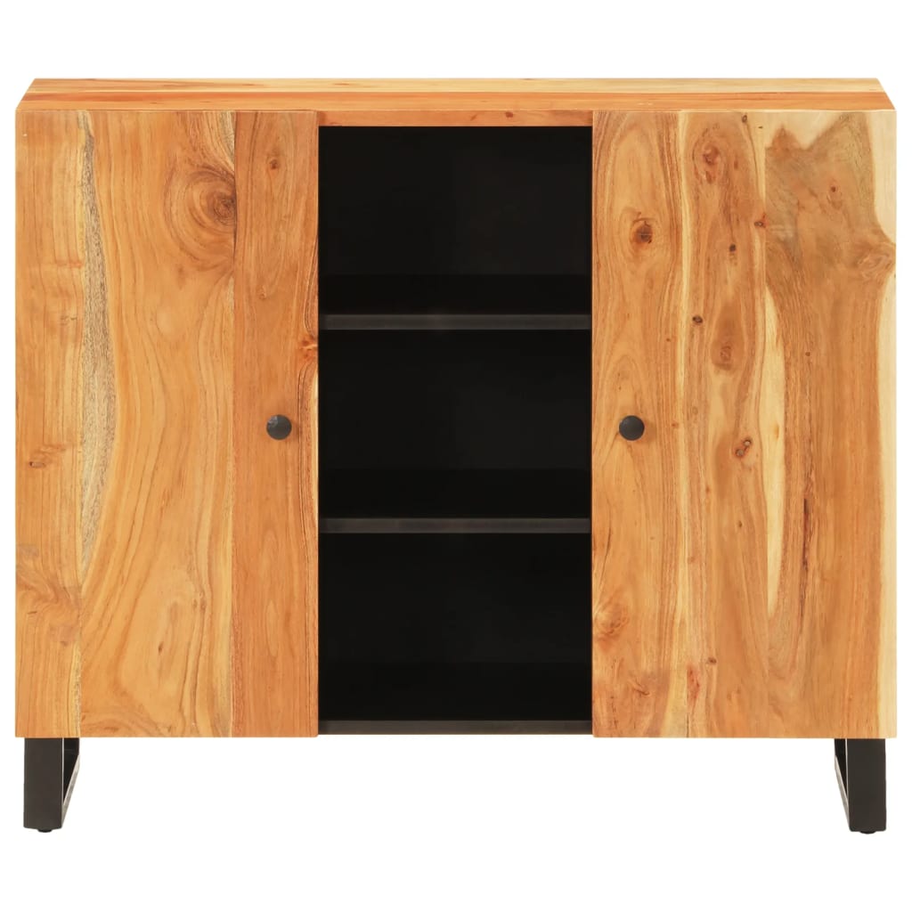 Buffet avec 2 portes 90x33x75 cm bois massif d'acacia - XIOS