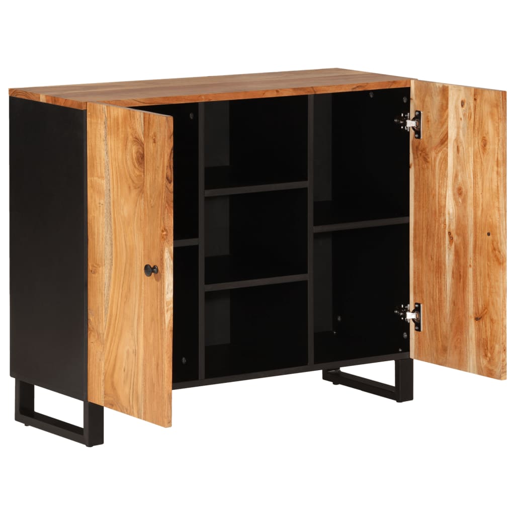 Buffet avec 2 portes 90x33x75 cm bois massif d'acacia - XIOS