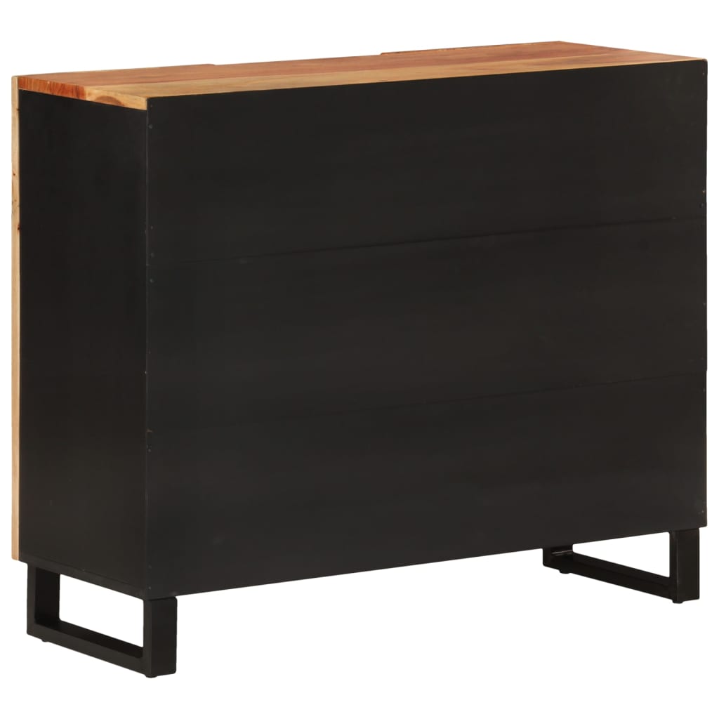 Buffet avec 2 portes 90x33x75 cm bois massif d'acacia - XIOS