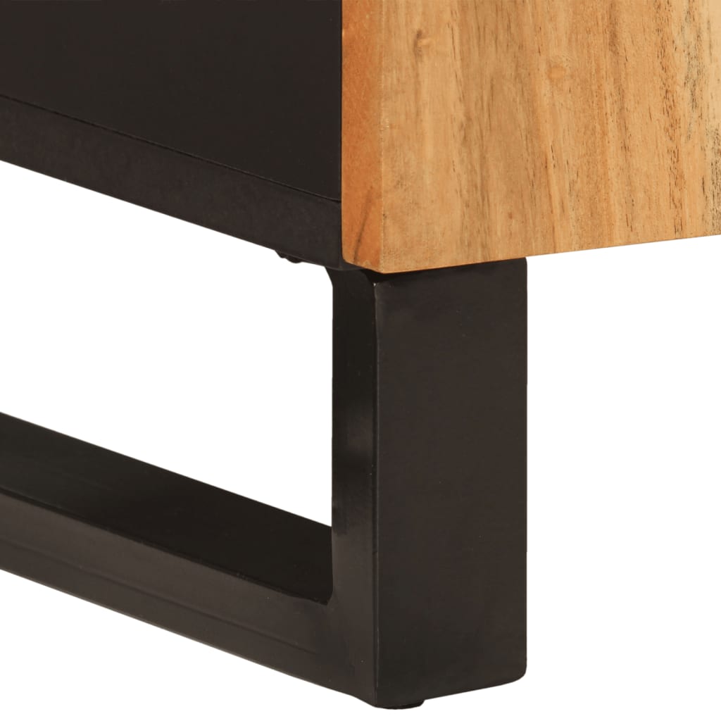 Buffet avec 2 portes 90x33x75 cm bois massif d'acacia - XIOS