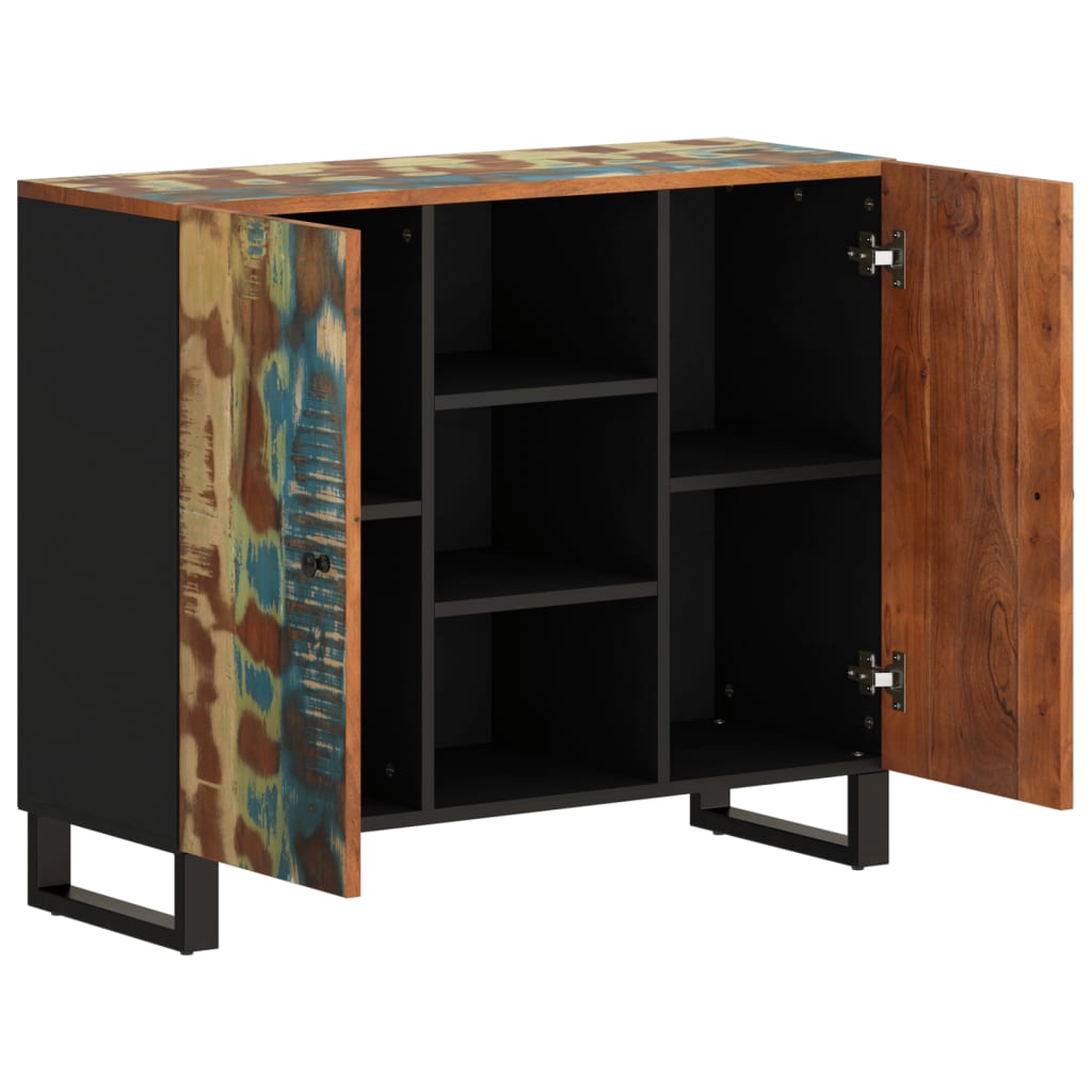 Buffet avec 2 portes 90x33x75 cm bois massif de récupération - XIOS