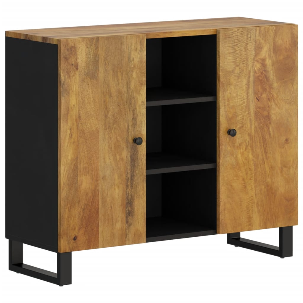 Buffet avec 2 portes 90x33x75 cm bois massif de manguier - XIOS