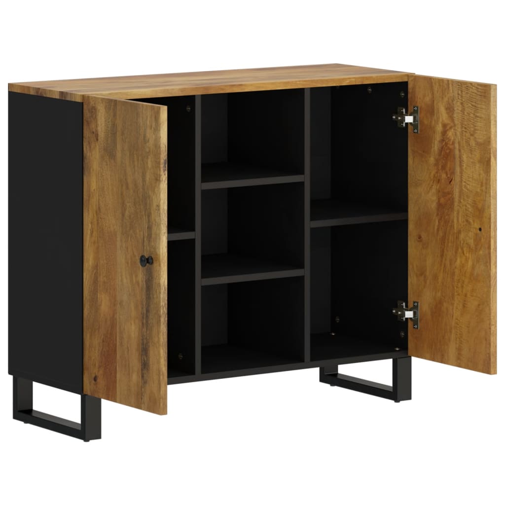 Buffet avec 2 portes 90x33x75 cm bois massif de manguier - XIOS