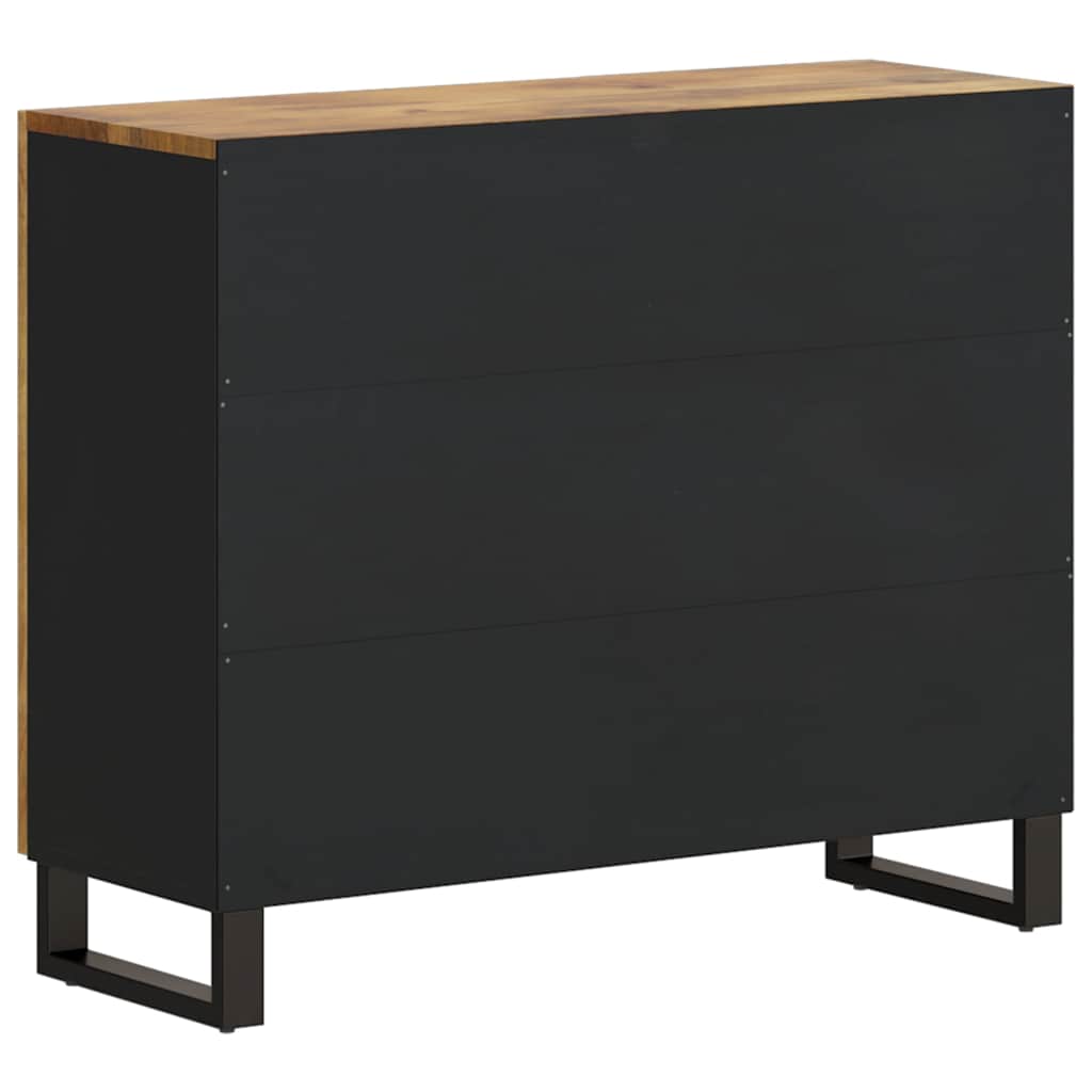 Buffet avec 2 portes 90x33x75 cm bois massif de manguier - XIOS