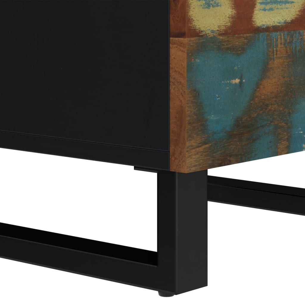 Buffet haut et tiroir 60x33x100 cm bois massif récupération/fer - XIOS