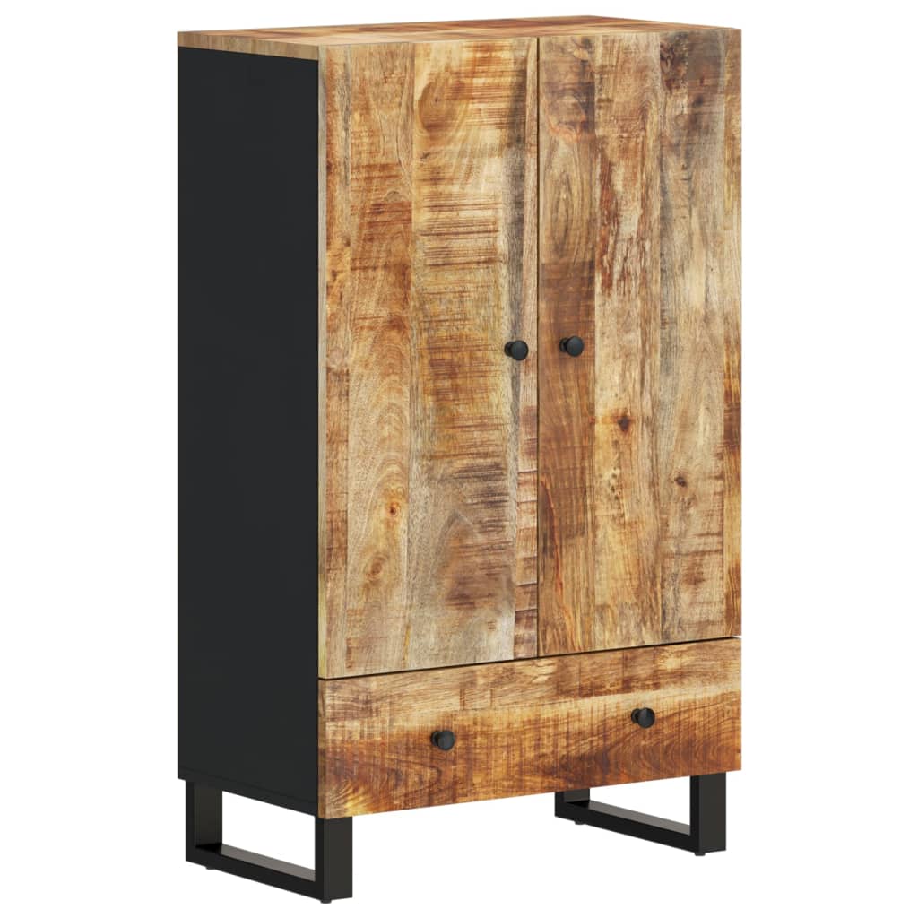Buffet haut avec tiroir 60x33x100cm bois massif manguier et fer - XIOS
