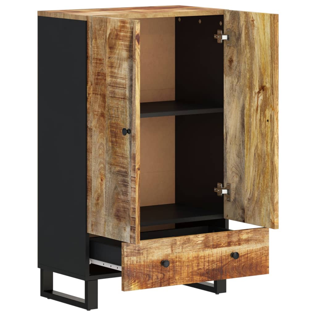 Buffet haut avec tiroir 60x33x100cm bois massif manguier et fer