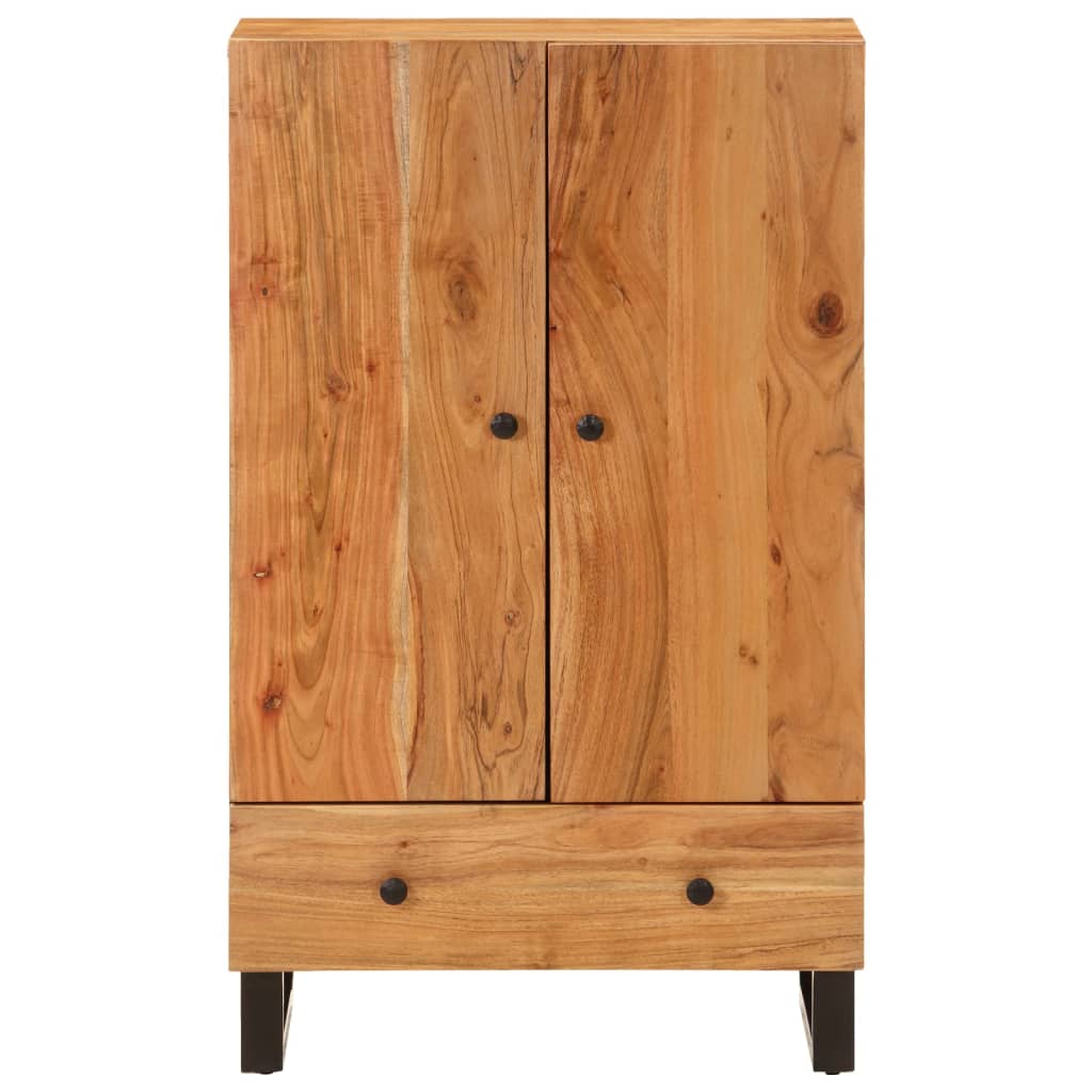 Buffet haut avec tiroir 60x33x100cm bois massif d'acacia et fer - XIOS