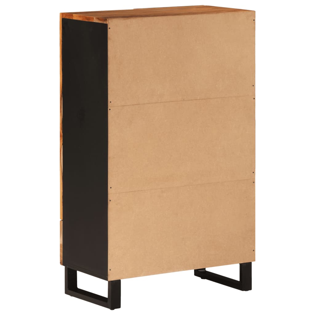 Buffet haut avec tiroir 60x33x100cm bois massif d'acacia et fer - XIOS