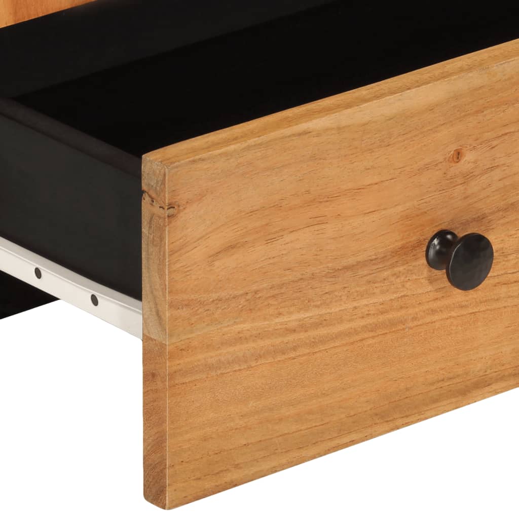 Buffet haut avec tiroir 60x33x100cm bois massif d'acacia et fer