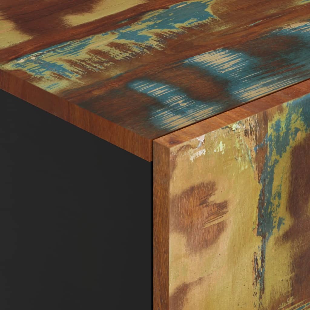 Buffet haut et tiroir 60x33x100 cm bois massif récupération/fer - XIOS