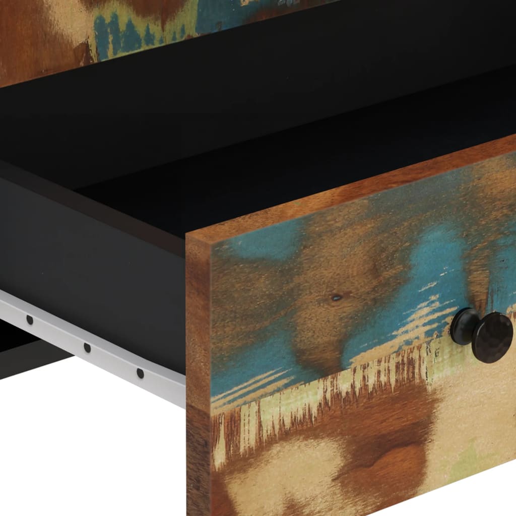 Buffet haut et tiroir 60x33x100 cm bois massif récupération/fer - XIOS