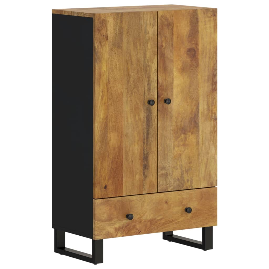 Buffet haut avec tiroir 60x33x100cm bois massif manguier et fer - XIOS