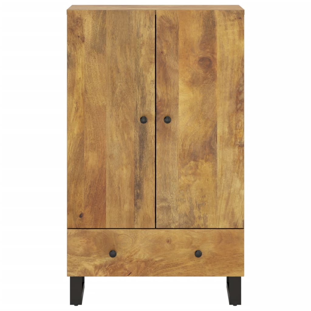 Buffet haut avec tiroir 60x33x100cm bois massif manguier et fer
