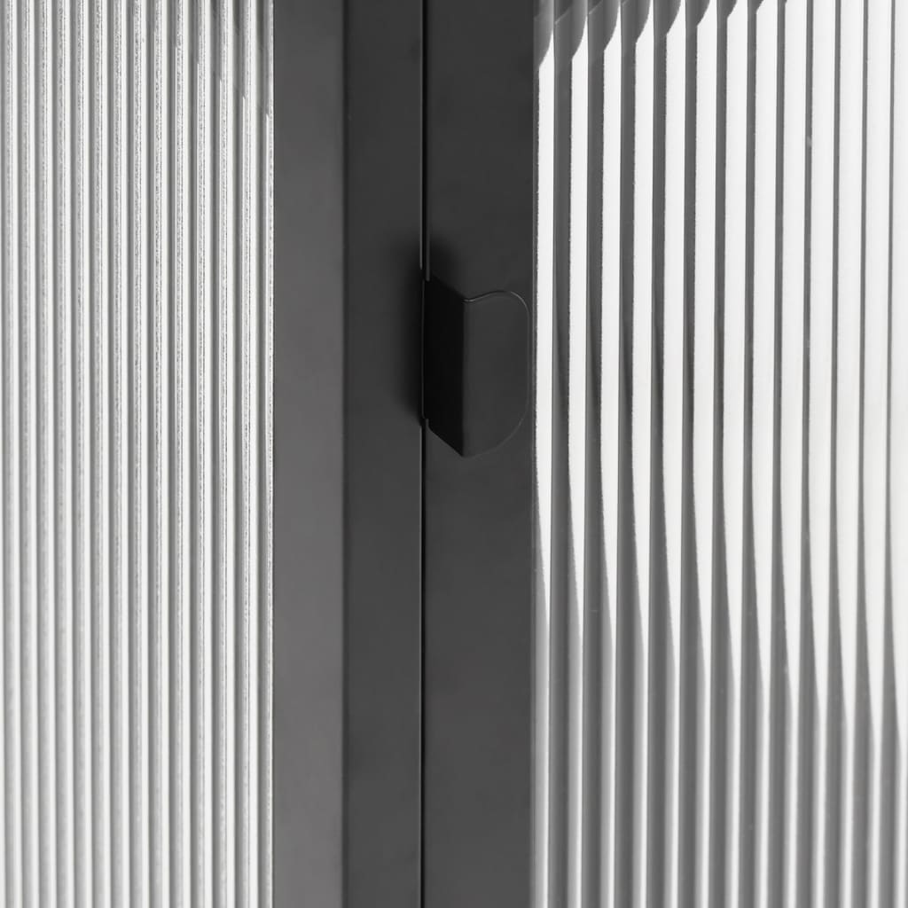 Buffet noir 105x35x70 cm verre et acier - XIOS