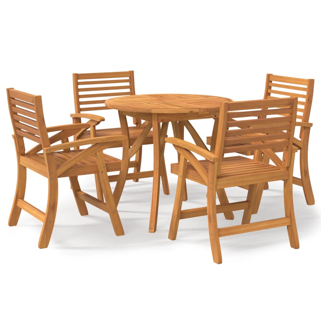 Ensemble à manger de jardin 5 pcs Bois d'acacia solide
