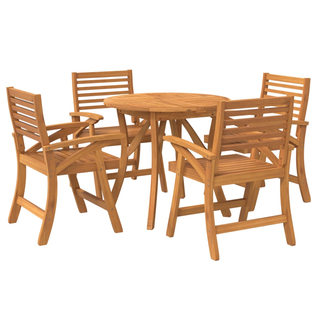 Ensemble à manger de jardin 5 pcs Bois d'acacia solide