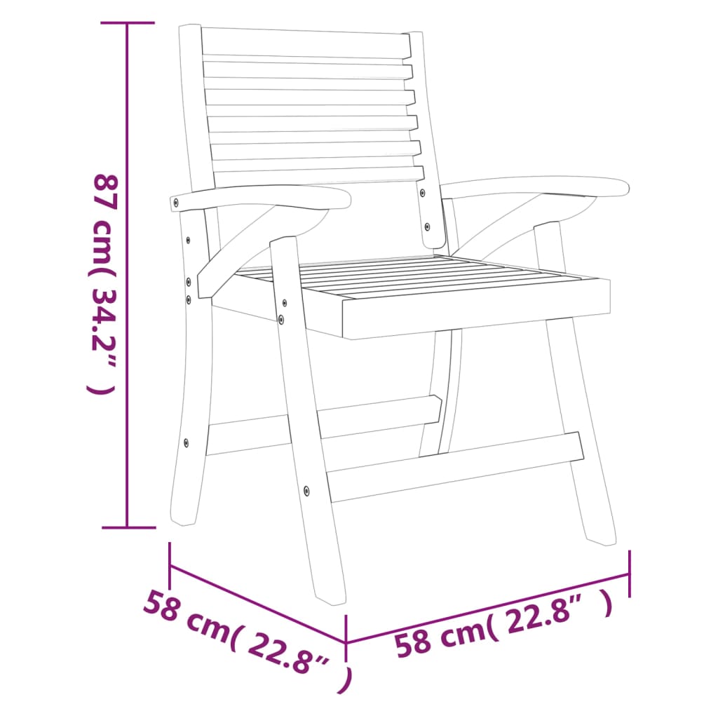 Ensemble à manger de jardin 5 pcs Bois d'acacia solide