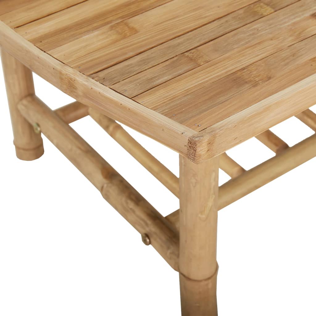 Salon de jardin 3 pcs avec coussins blanc crème bambou