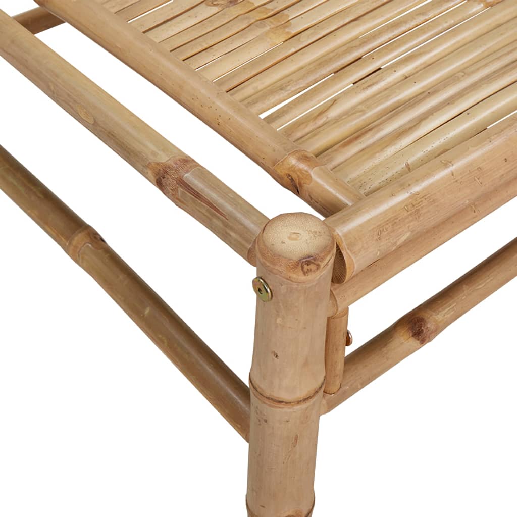 Salon de jardin 3 pcs avec coussins blanc crème bambou