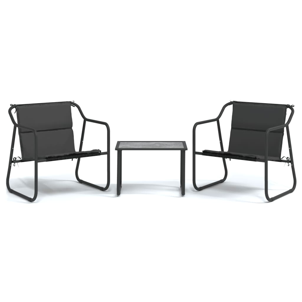 Salon de jardin avec coussins 3 pcs anthracite acier - XIOS