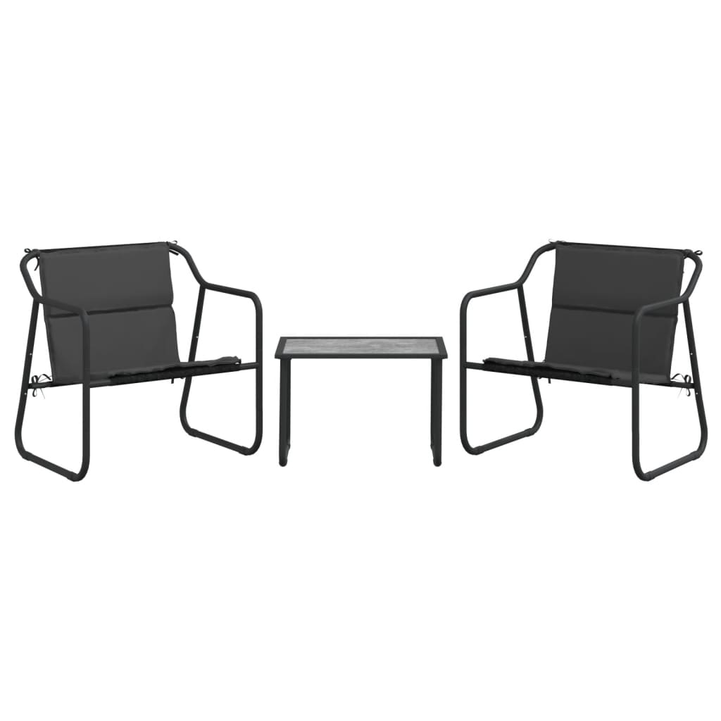 Salon de jardin avec coussins 3 pcs anthracite acier - XIOS