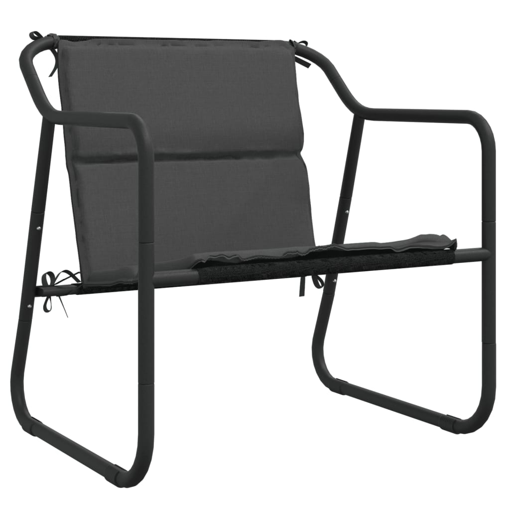 Salon de jardin avec coussins 3 pcs anthracite acier - XIOS