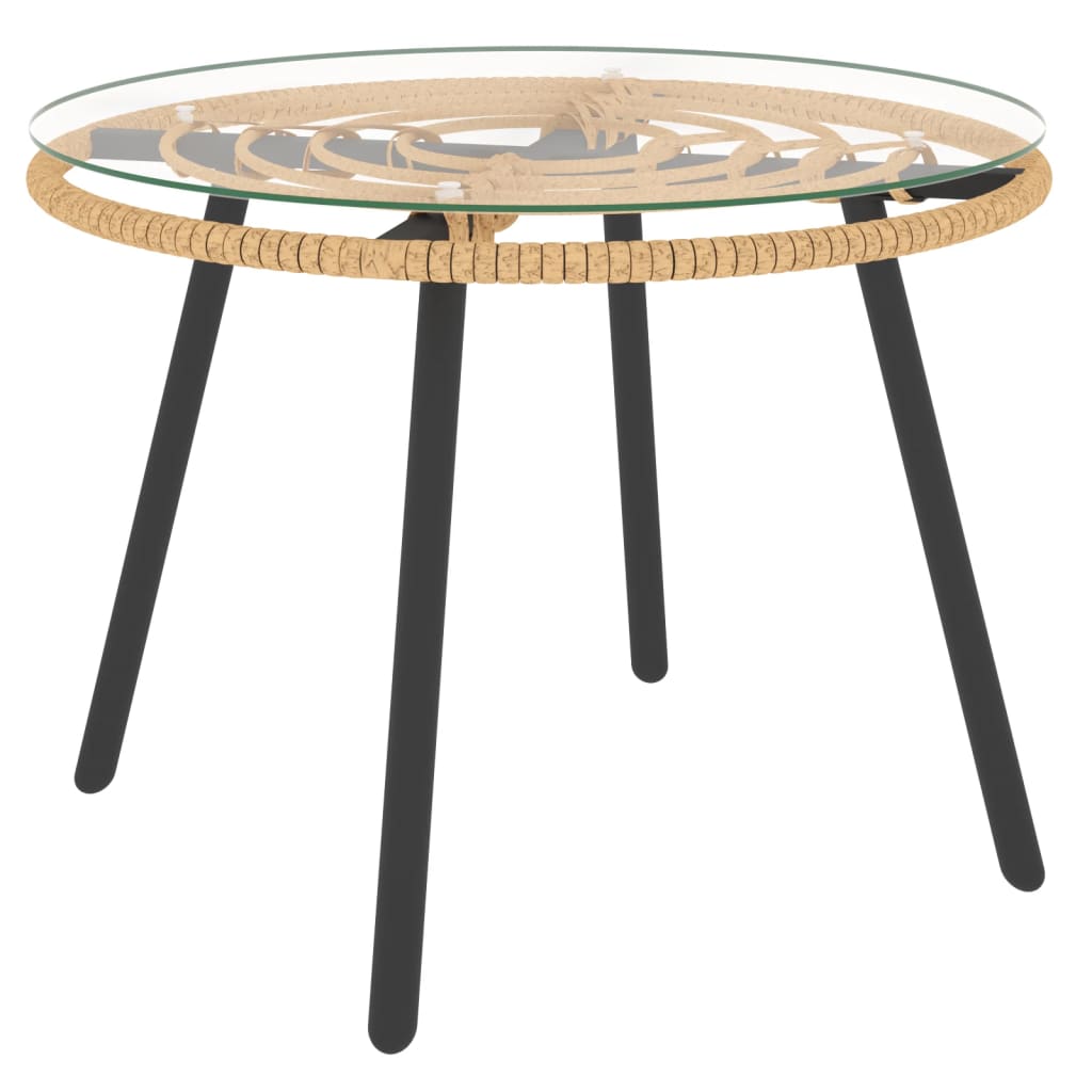 Salon de jardin 3 pcs avec coussins beiges résine tressée - XIOS
