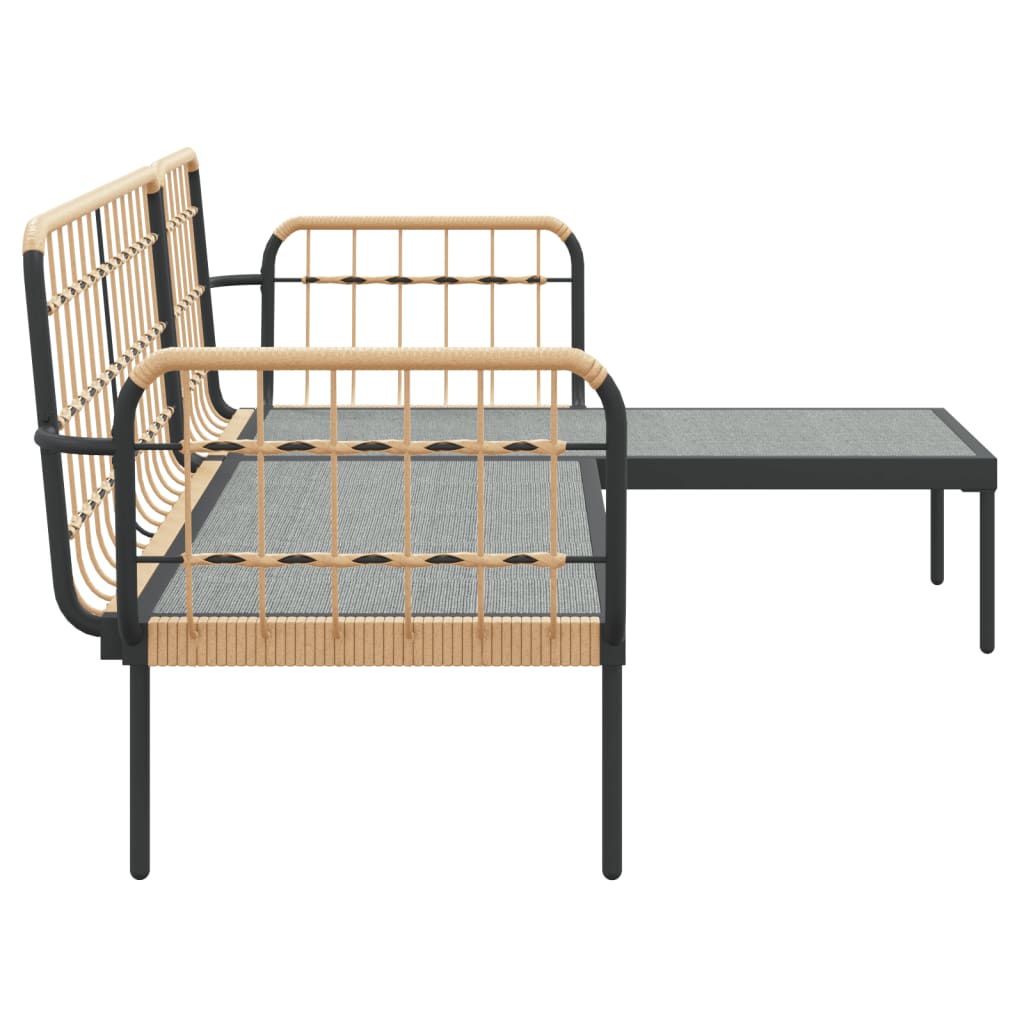 Salon de jardin 3 pcs avec coussins gris foncé résine tressée - XIOS