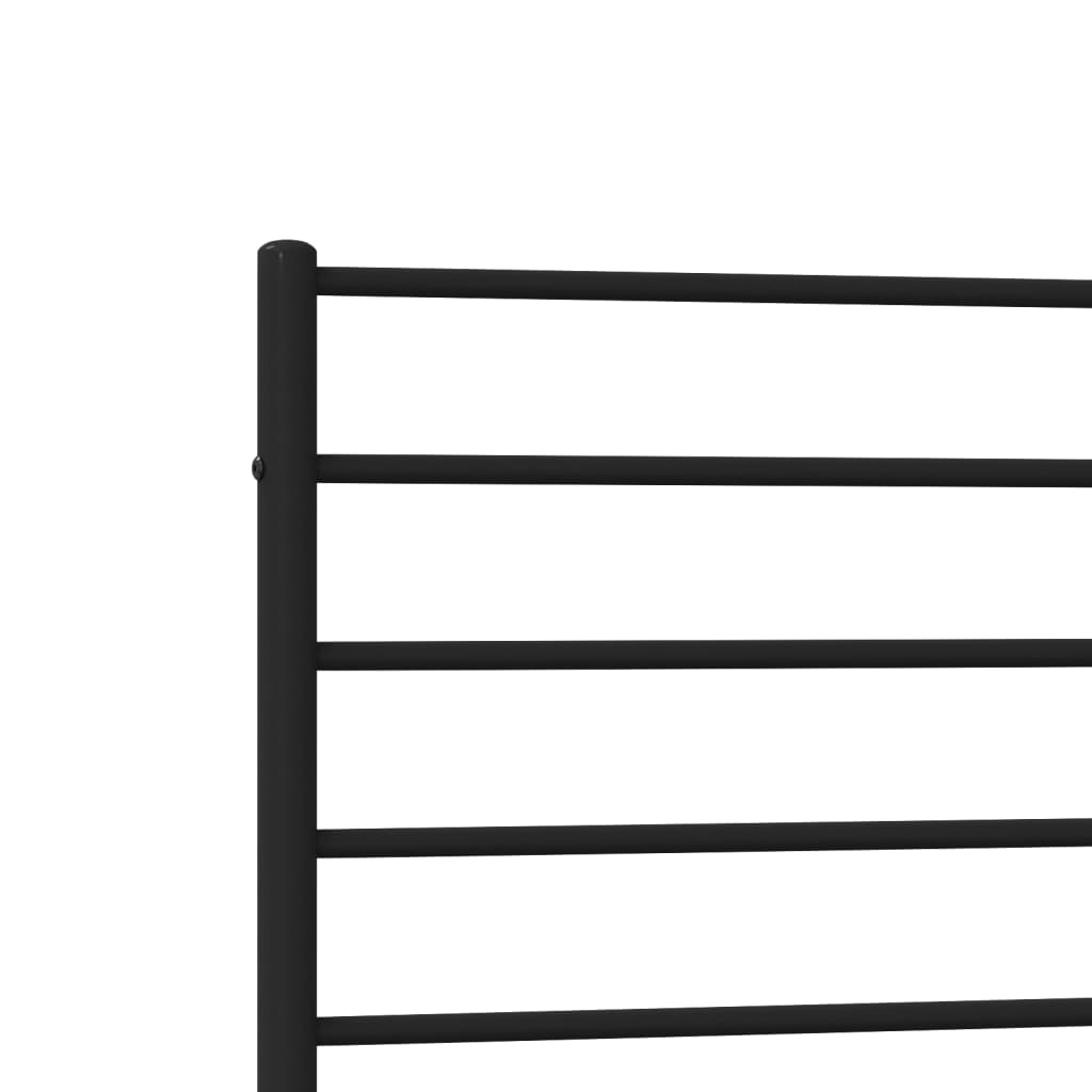 Cadre de lit métal sans matelas avec tête de lit noir 90x200 cm - XIOS
