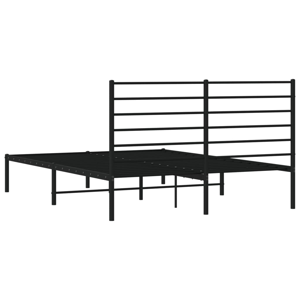 Cadre de lit métal sans matelas avec tête de lit noir 120x190cm - XIOS