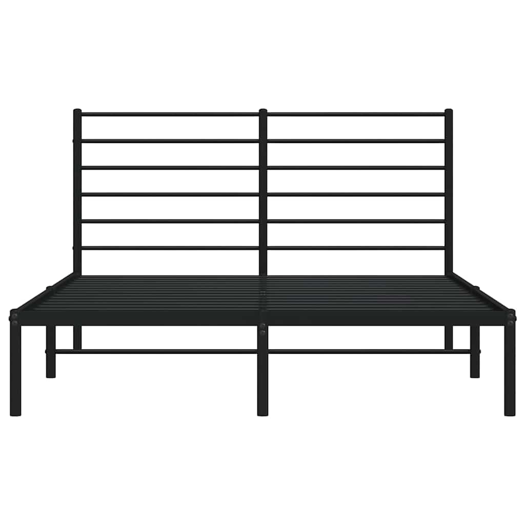 Cadre de lit métal sans matelas avec tête de lit noir 140x200cm - XIOS