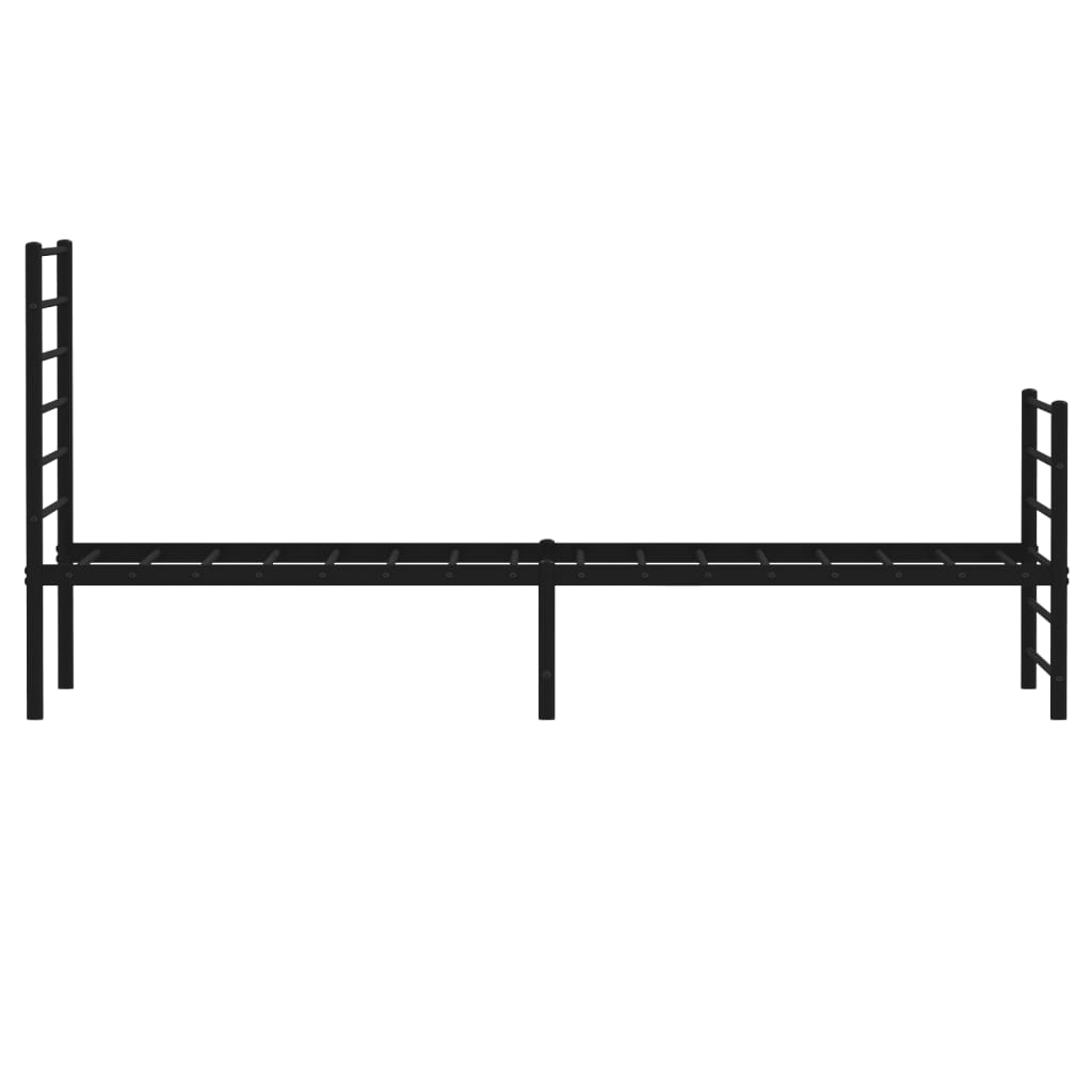Cadre de lit métal sans matelas avec pied de lit noir 107x203cm - XIOS