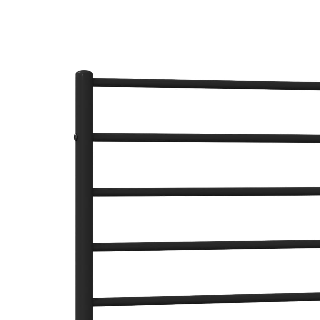 Cadre de lit métal sans matelas avec pied de lit noir 107x203cm - XIOS