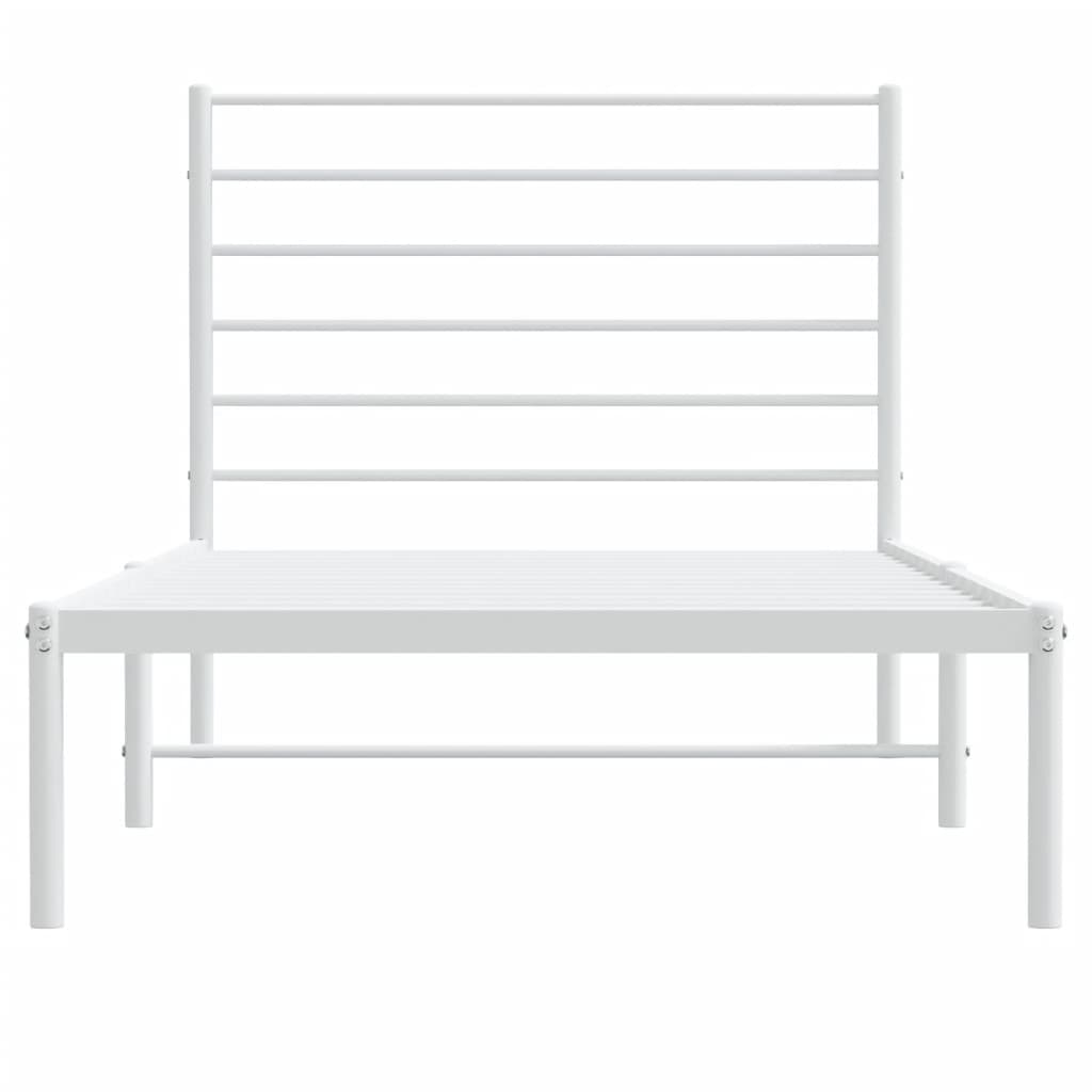 Cadre de lit métal sans matelas avec tête de lit blanc 80x200cm - XIOS