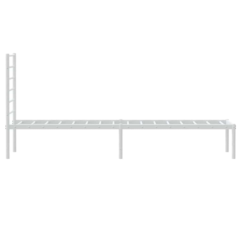 Cadre de lit métal sans matelas avec tête de lit blanc 90x190cm - XIOS