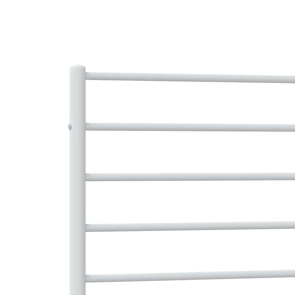 Cadre de lit métal sans matelas avec tête de lit blanc 90x190cm - XIOS
