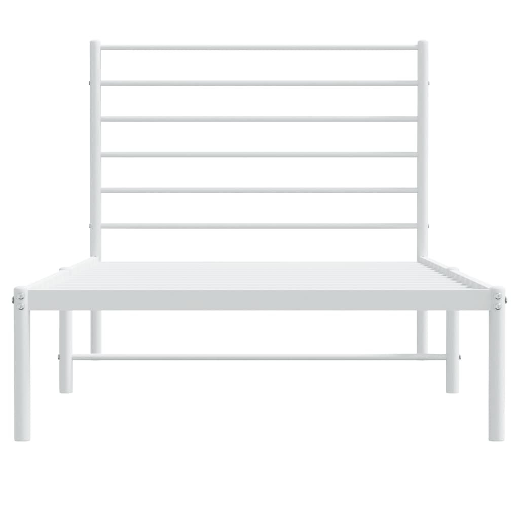 Cadre de lit métal sans matelas et tête de lit blanc 107x203 cm - XIOS