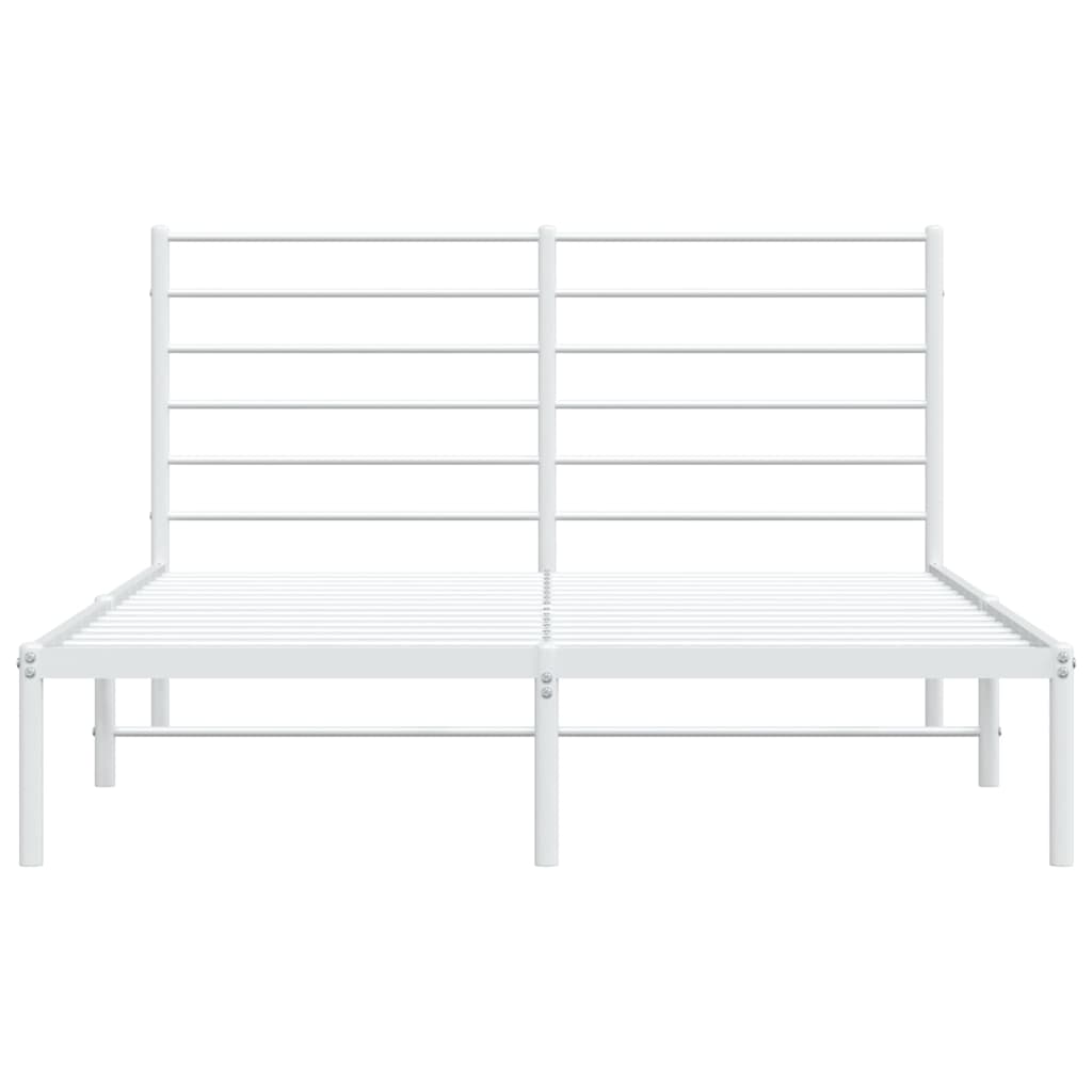 Cadre de lit métal sans matelas et tête de lit blanc 120x190 cm - XIOS