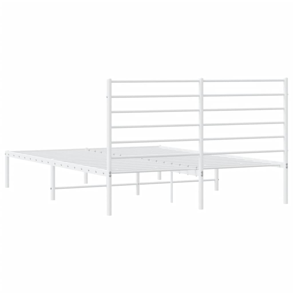 Cadre de lit métal sans matelas et tête de lit blanc 120x190 cm - XIOS