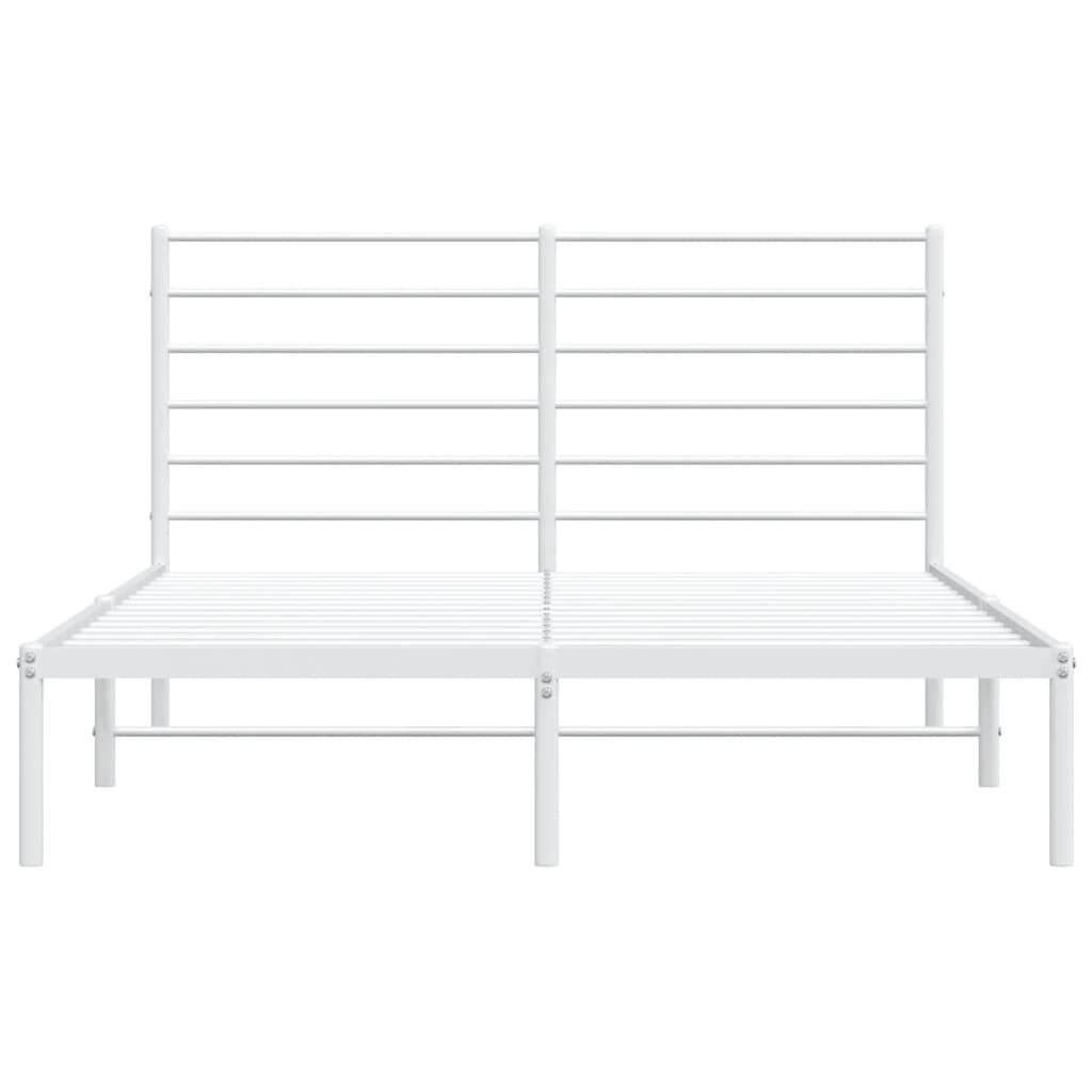 Cadre de lit métal sans matelas et tête de lit blanc 120x200 cm - XIOS