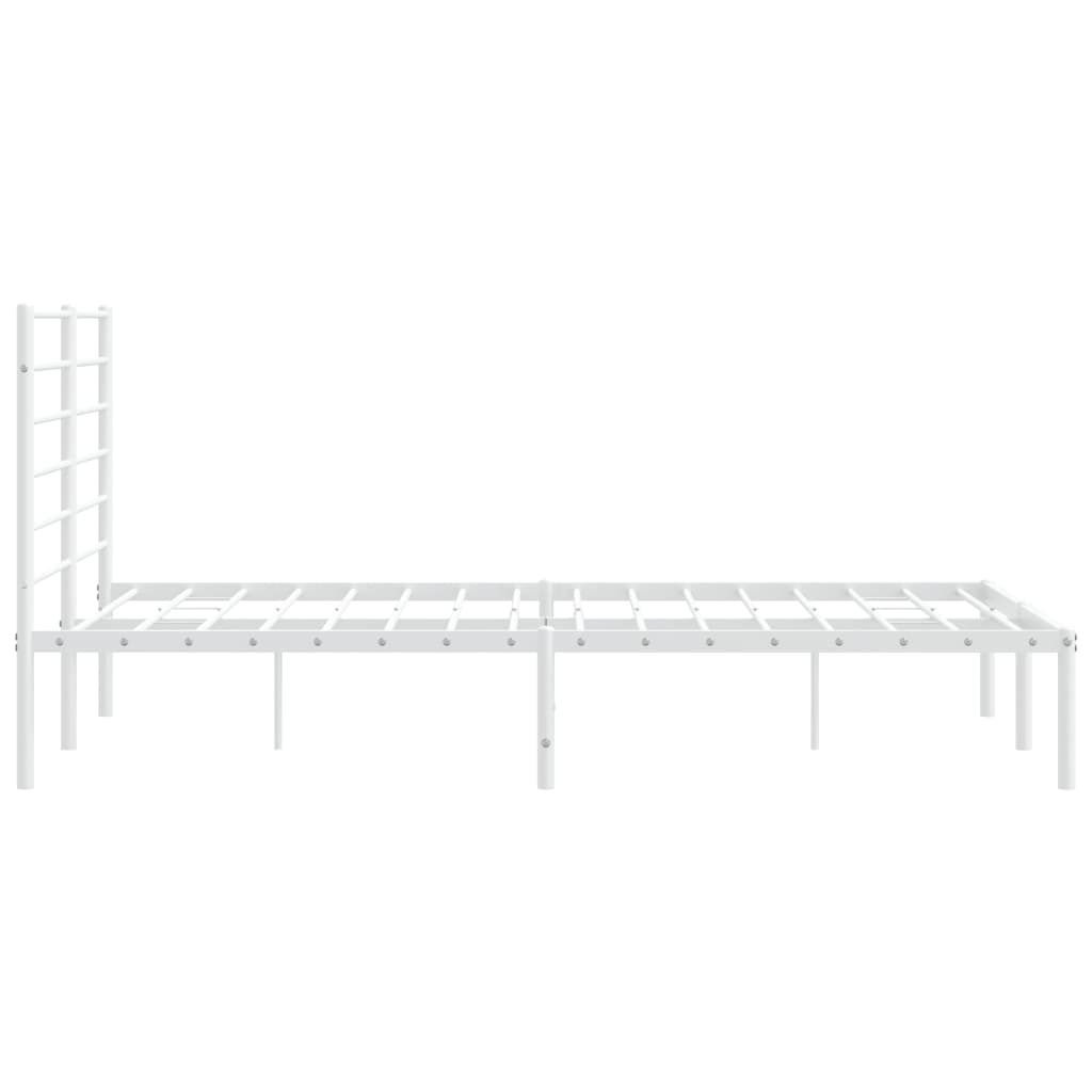 Cadre de lit métal sans matelas et tête de lit blanc 120x200 cm - XIOS