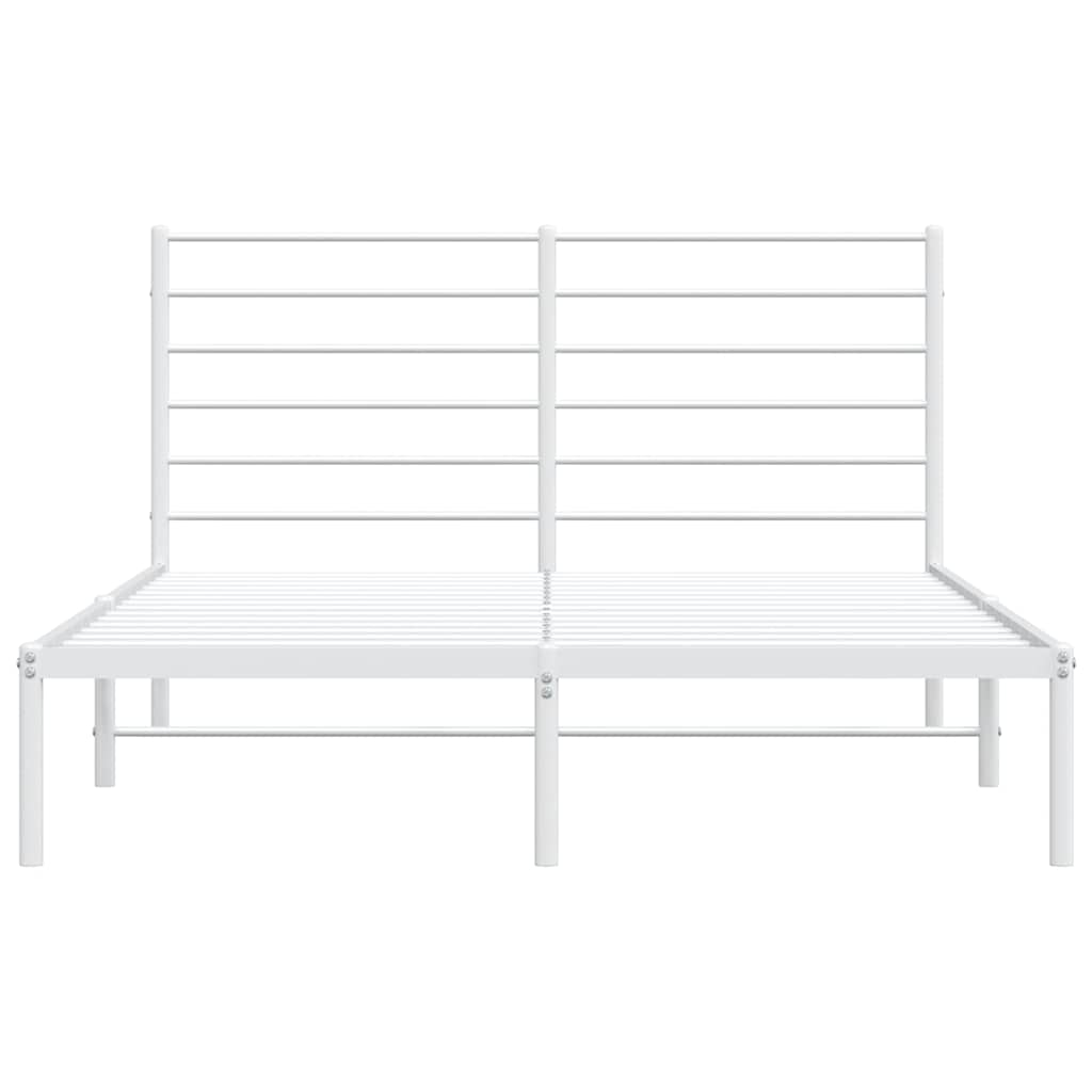 Cadre de lit métal sans matelas et tête de lit blanc 135x190 cm - XIOS