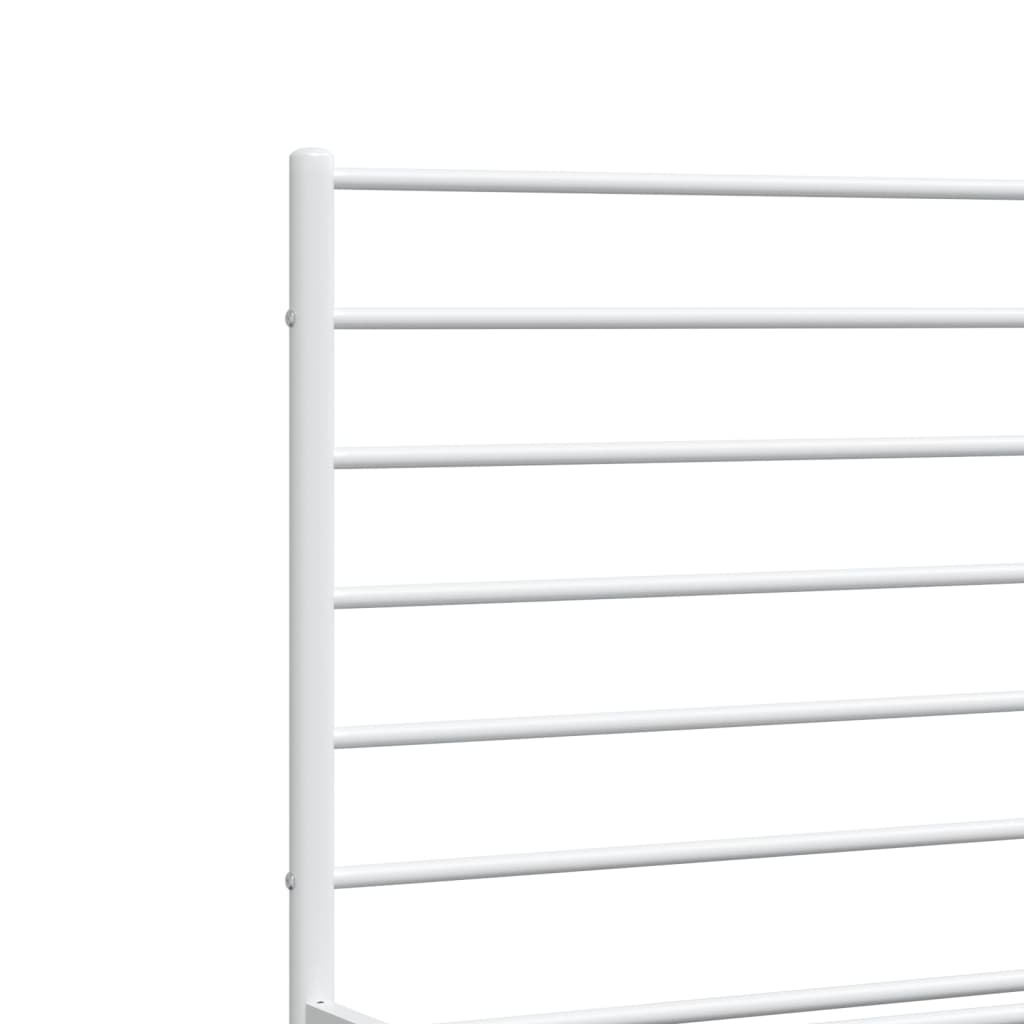 Cadre de lit métal sans matelas et tête de lit blanc 160x200 cm - XIOS