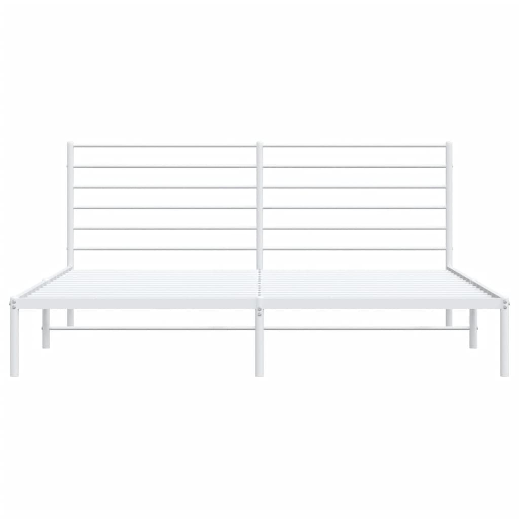 Cadre de lit métal sans matelas et tête de lit blanc 180x200 cm - XIOS